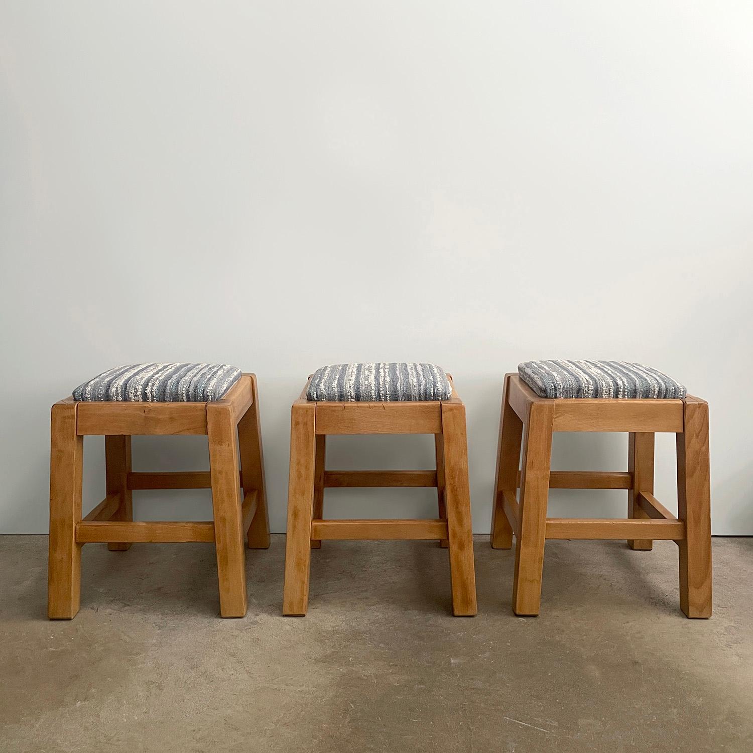 20th Century French Pine Stools - 3 available For Sale