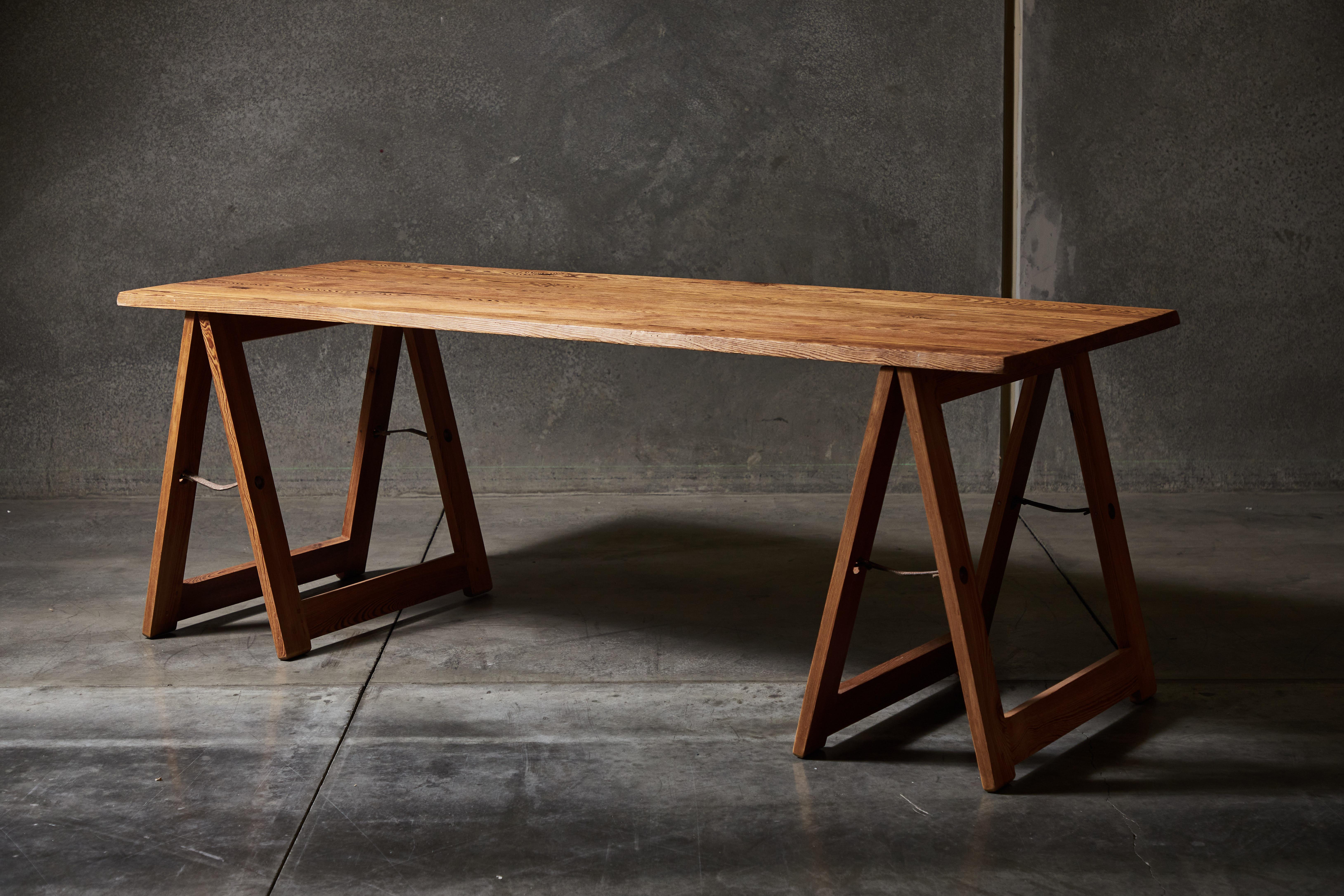 French Pine Trestle Table 2