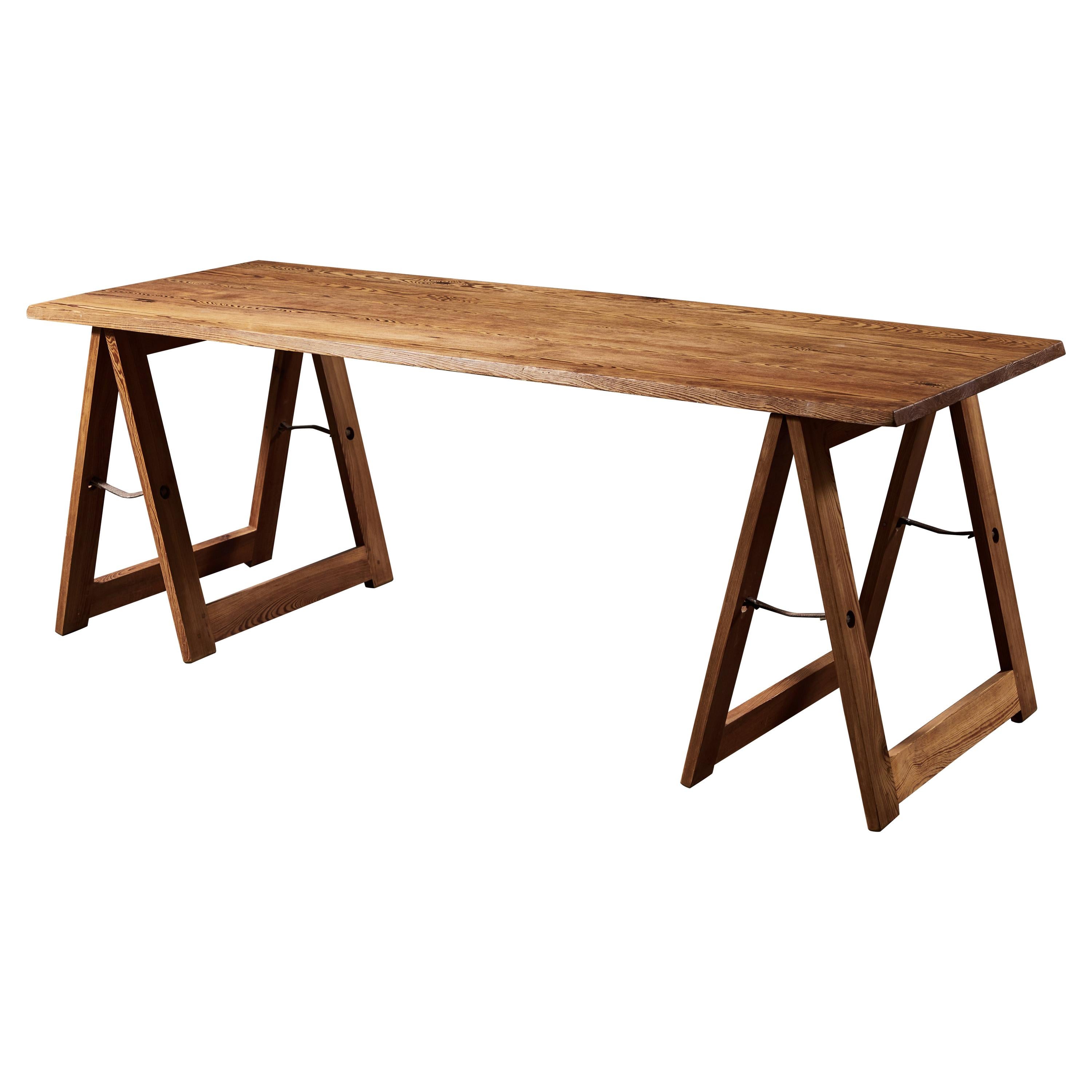 French Pine Trestle Table
