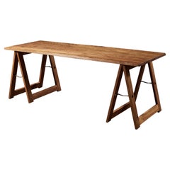 Used French Pine Trestle Table