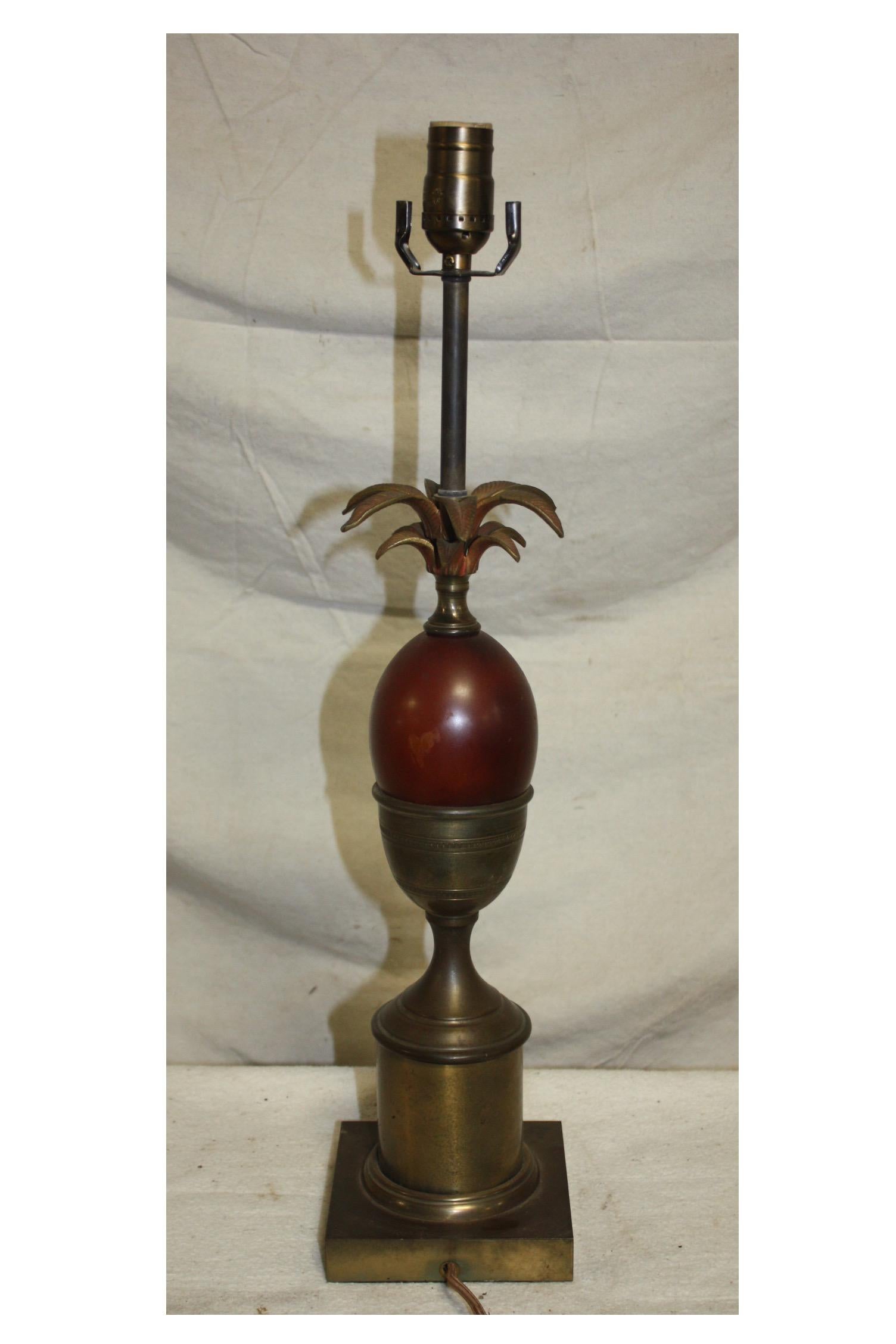 Bronze French Pineapple Lamp For Sale