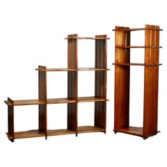 Set of 2 French Pinewood Shelves Units, Attributed to Regain, 1980s