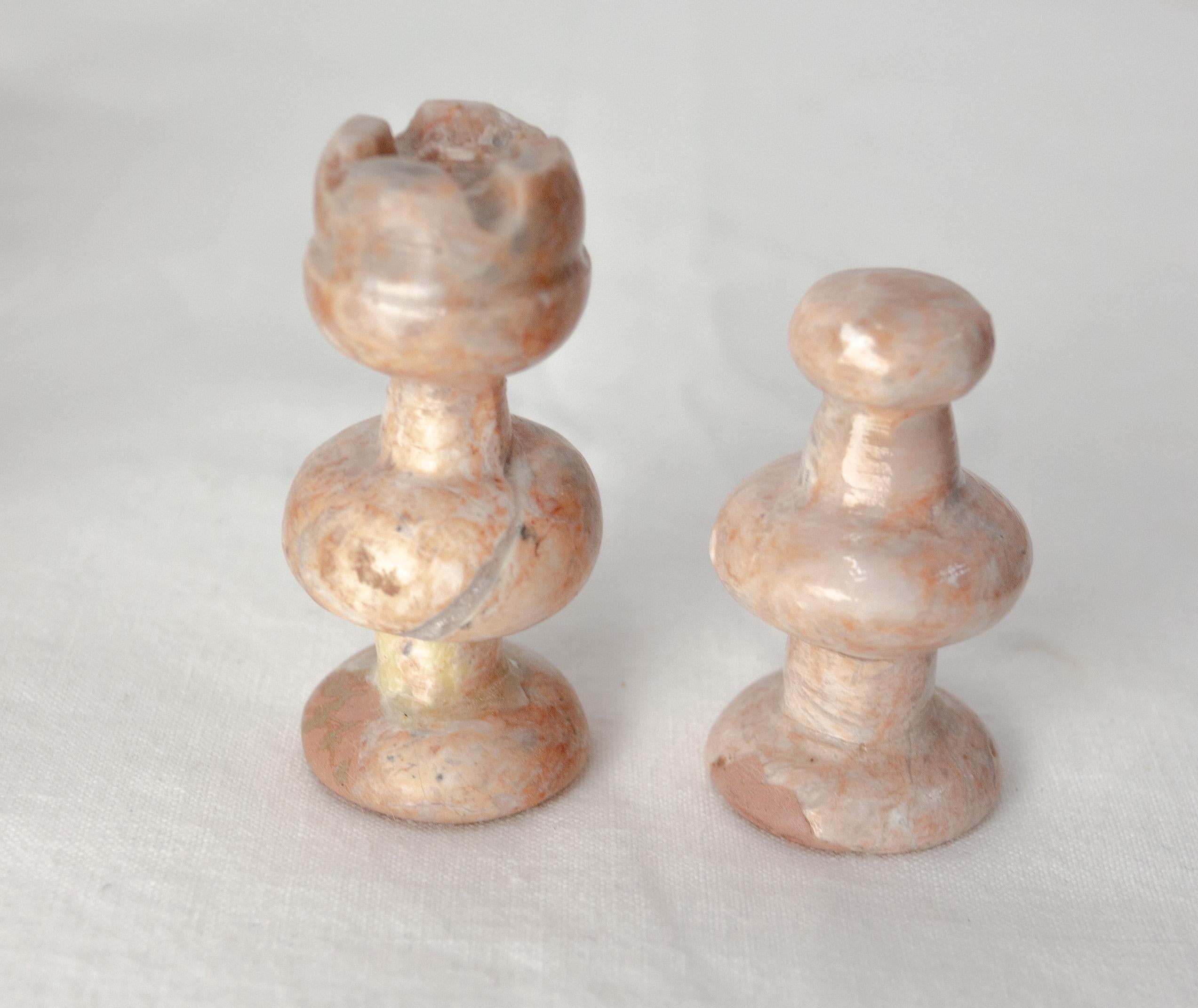 French Pink and Black Marble Chess, circa 1980 4