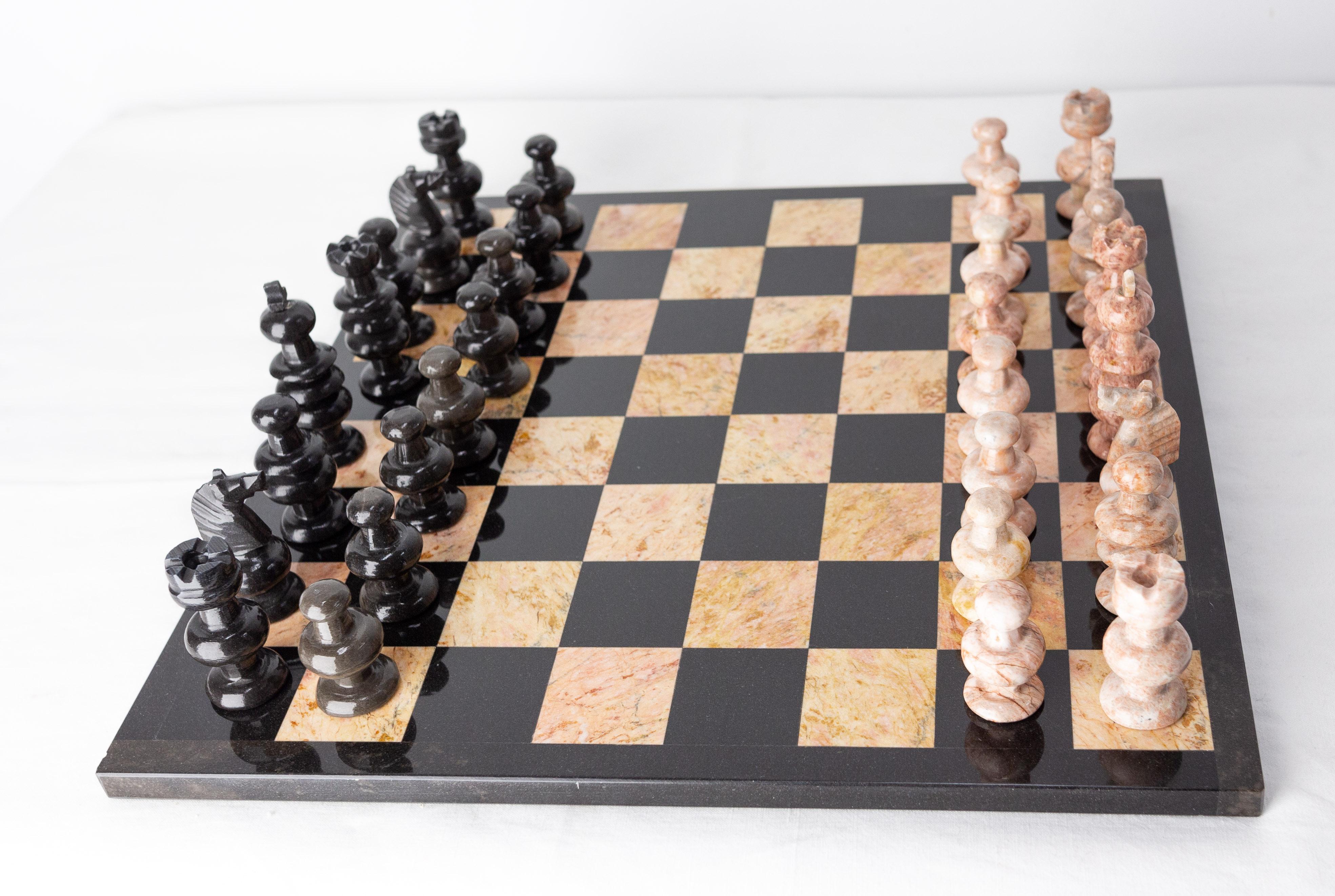 pink marble chess board