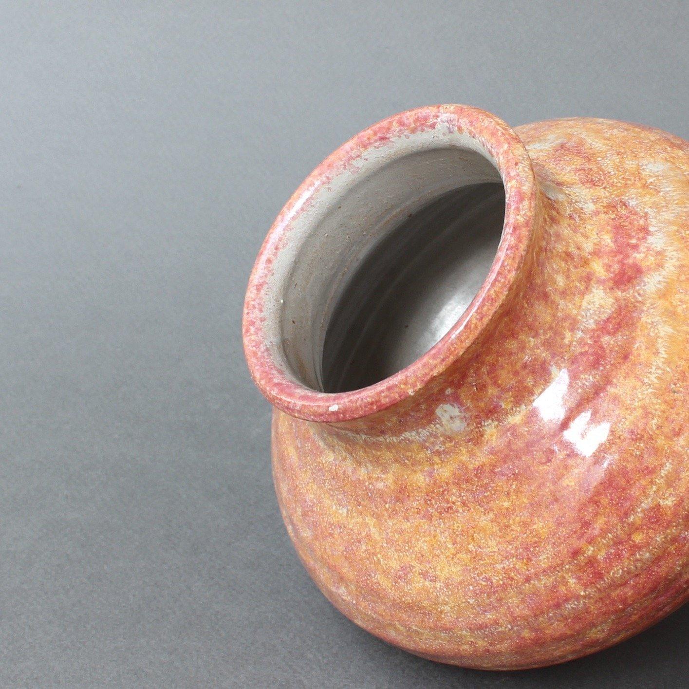 French Pink Ceramic Flower Vase by Jean-Pierre Gasnier, circa 1970s In Good Condition In London, GB