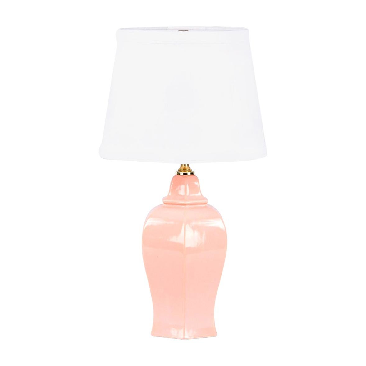 French Pink Ceramic Lamp, 1960s