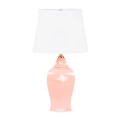 Vintage French Pink Ceramic Lamp, 1960s