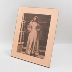 Französischer rosafarbener Kupferspiegel-Bilderrahmen, 1940er Jahre