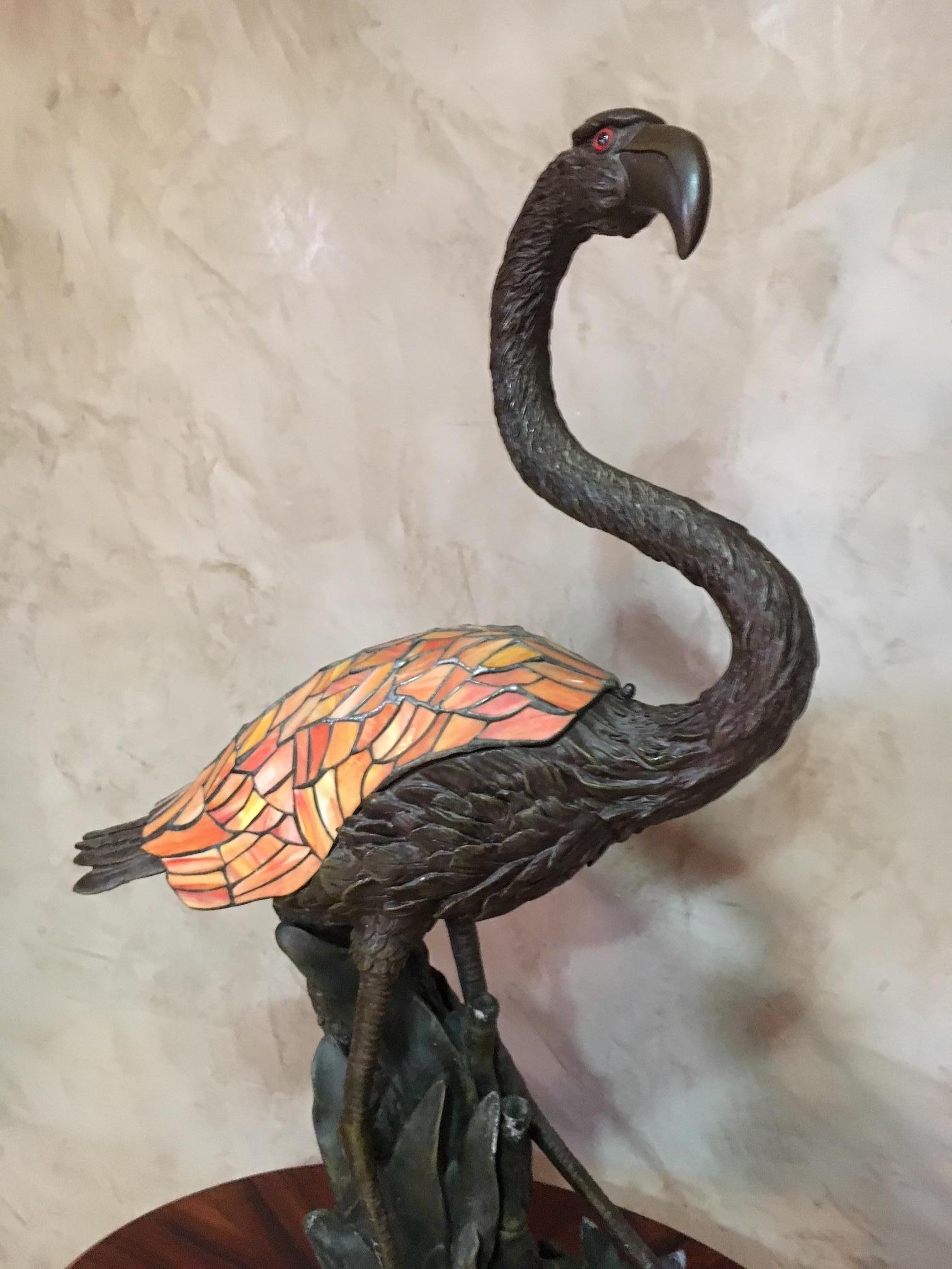 Late 20th Century French Pink Flamingo Resin Lampe, 1980s
