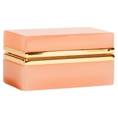 French Pink Opaline Glass Jewelry Box