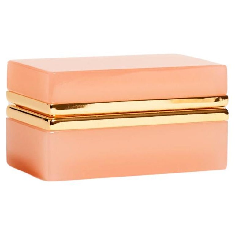 French Pink Opaline Glass Jewelry Box at 1stDibs