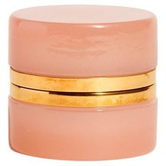 French Pink Opaline Glass Jewelry Pot