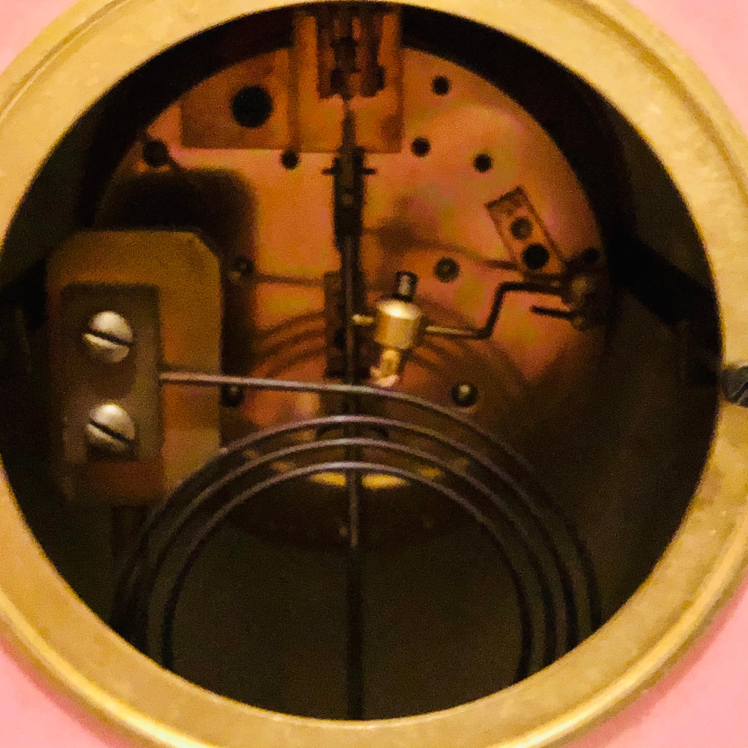 French Pink Pompadeur Longwy Mantel Clock with Etienne Maxant Brevete Works 5