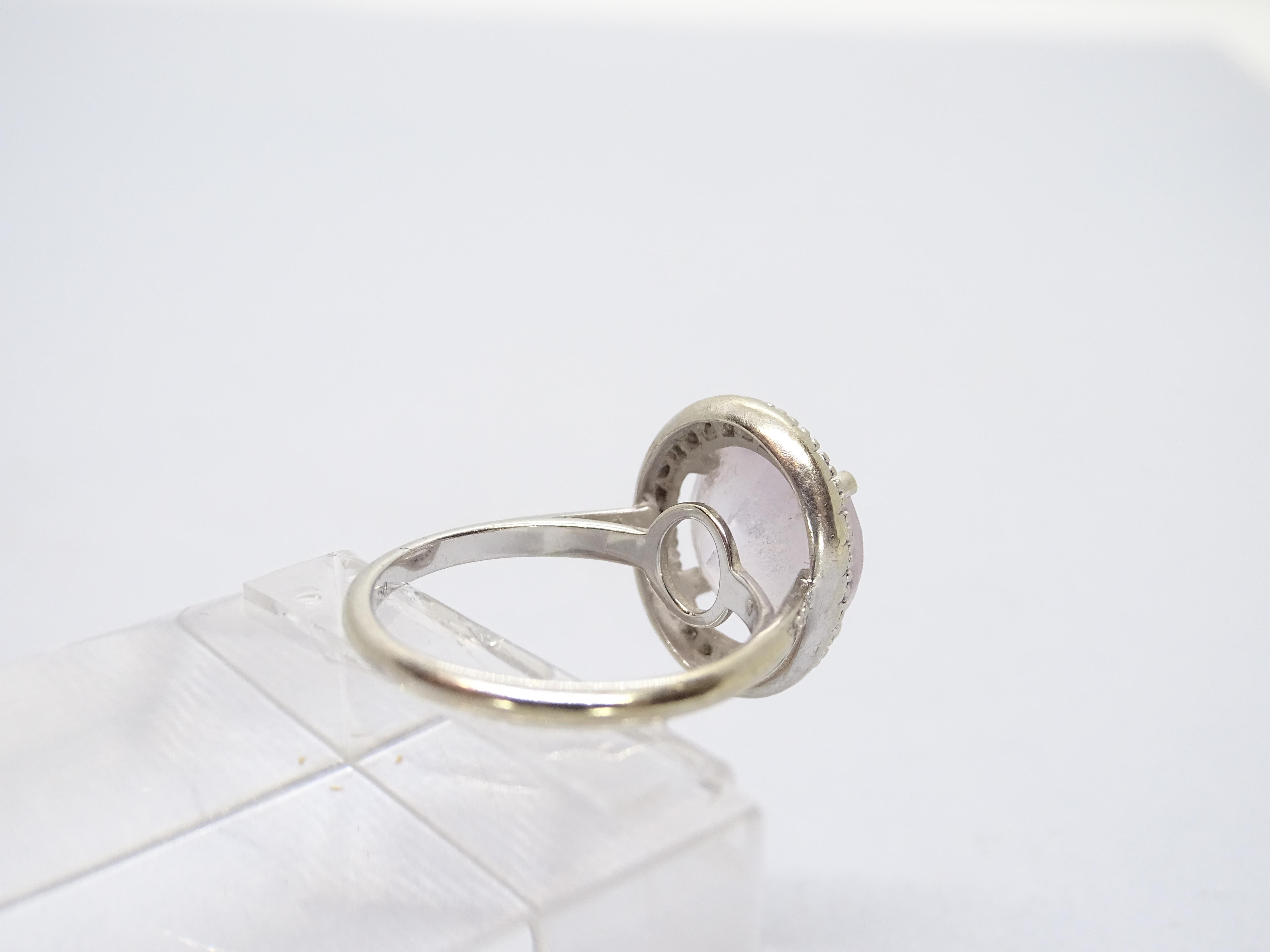 French pink Ring amethyst  diamonds 0.31 Ct. 18K white gold, Maison Mauboussin For Sale 11