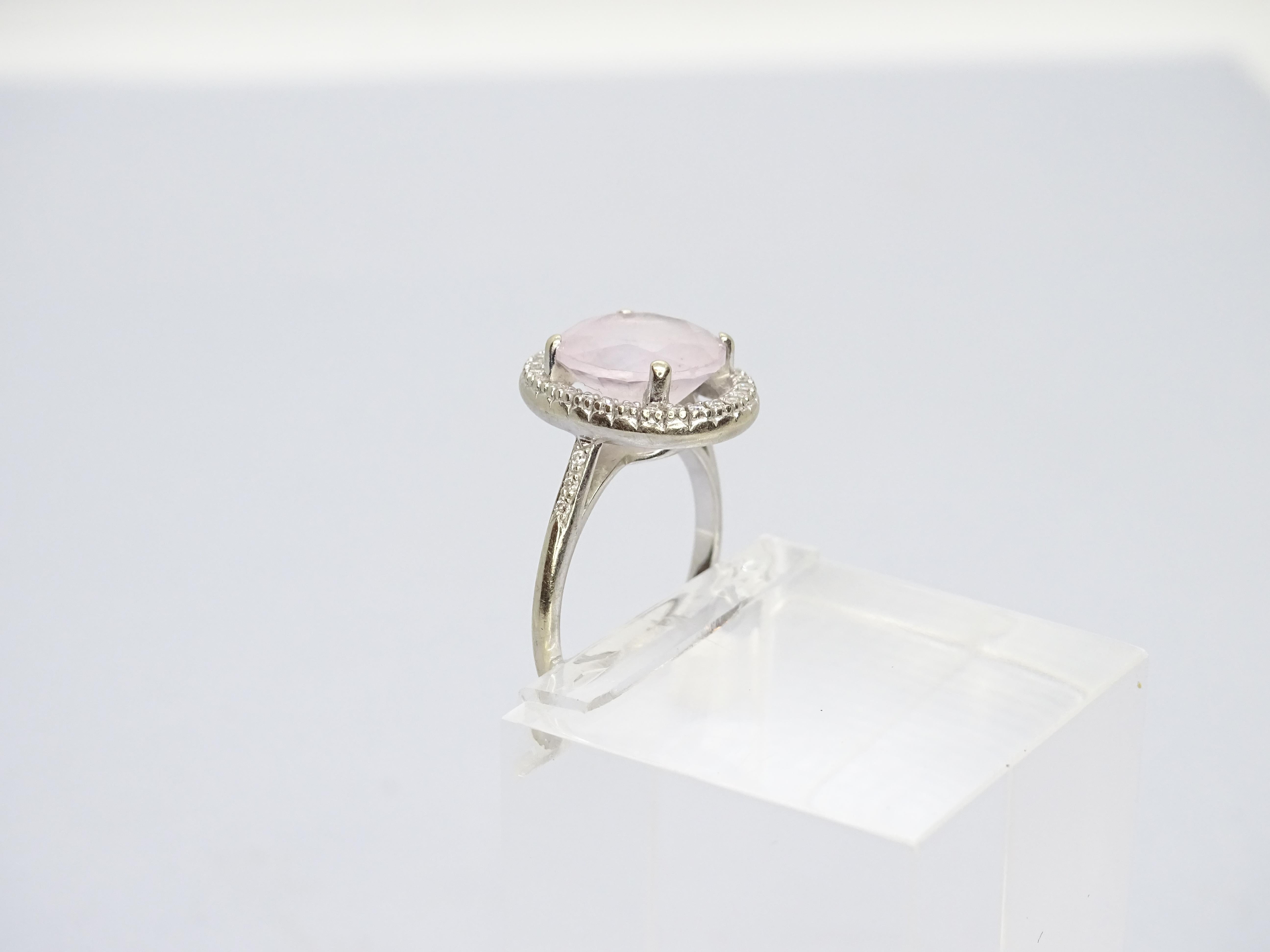 French pink Ring amethyst  diamonds 0.31 Ct. 18K white gold, Maison Mauboussin For Sale 12