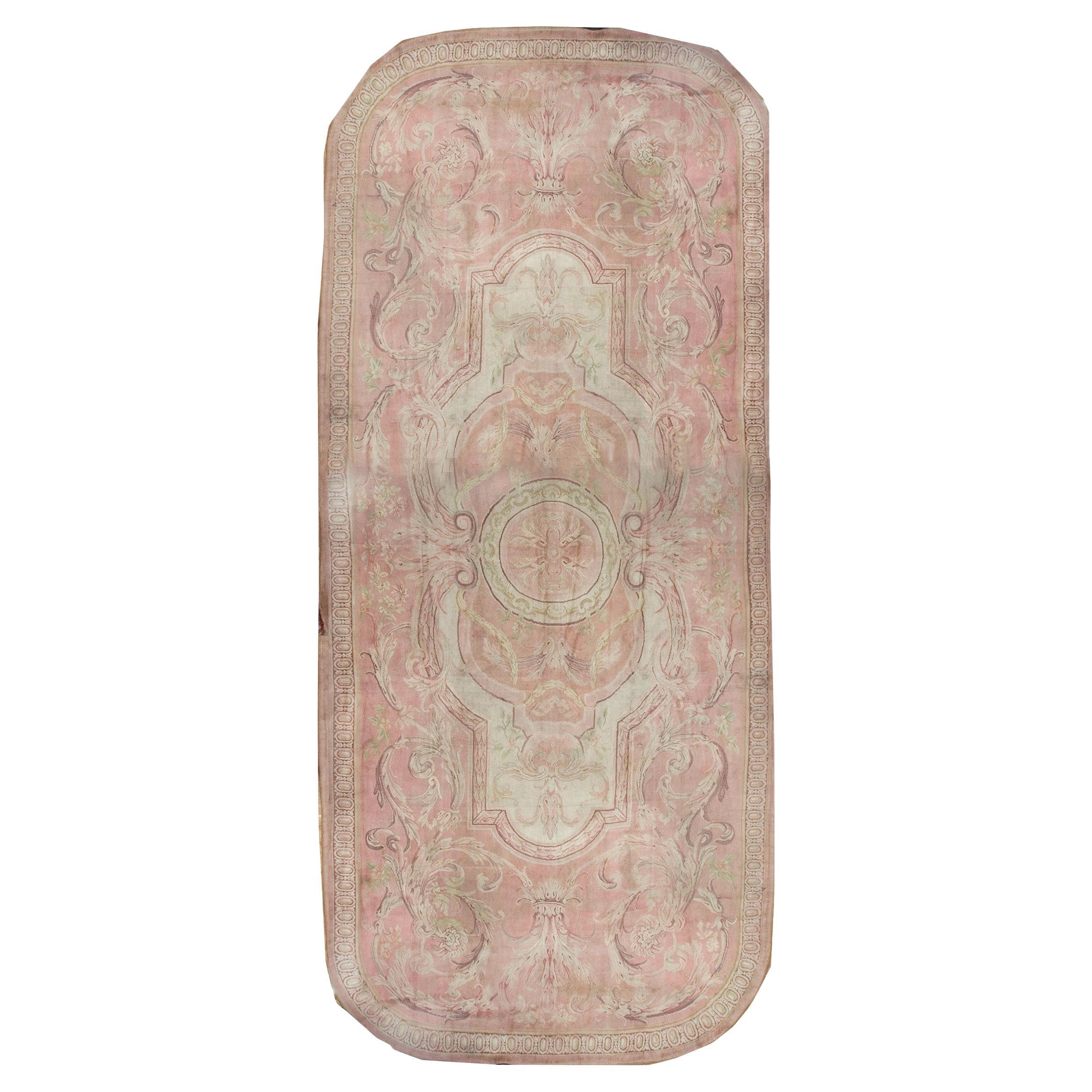 French Pink Savonnerie Rug Carpet