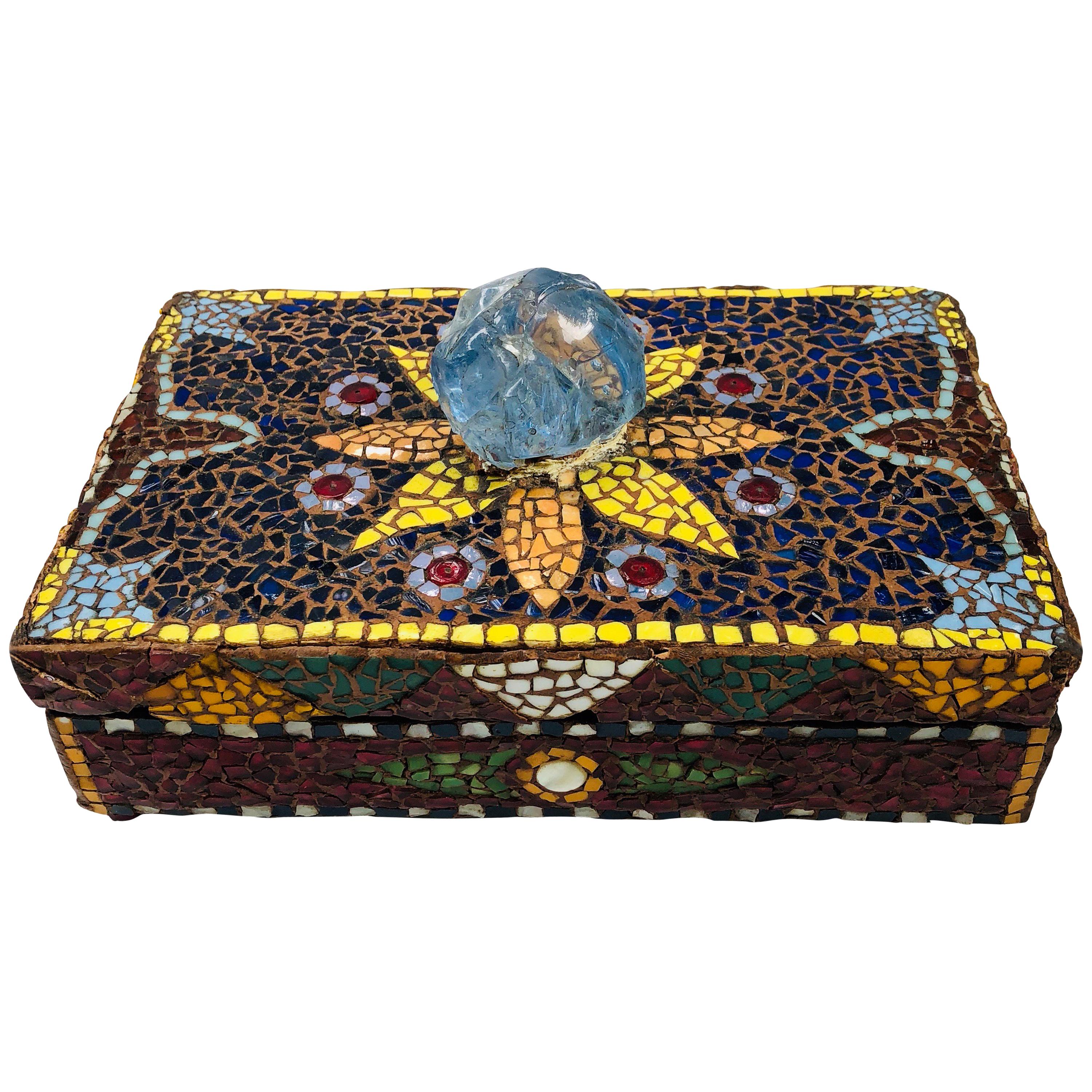 French Pique Assiette Mosaic Box For Sale
