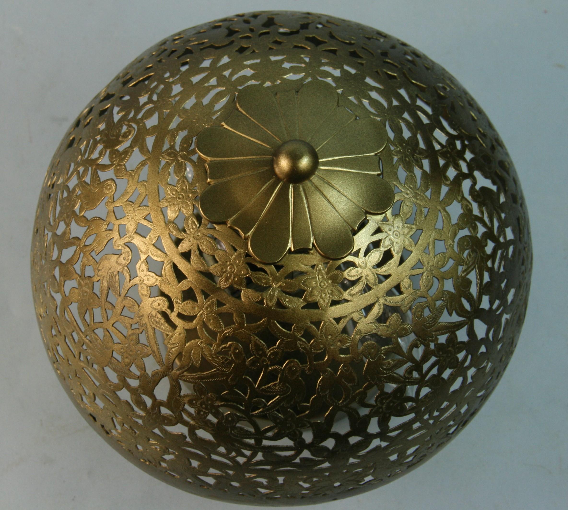 Mid-20th Century French Pireced Brass Flush Mount For Sale
