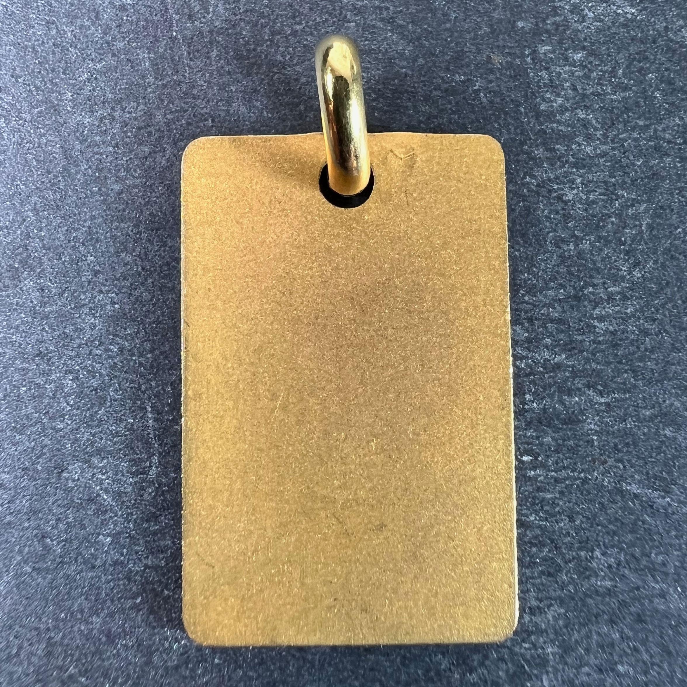 French Pisces Starsign Zodiac 18K Yellow Gold Charm Medal Pendant In Good Condition For Sale In London, GB