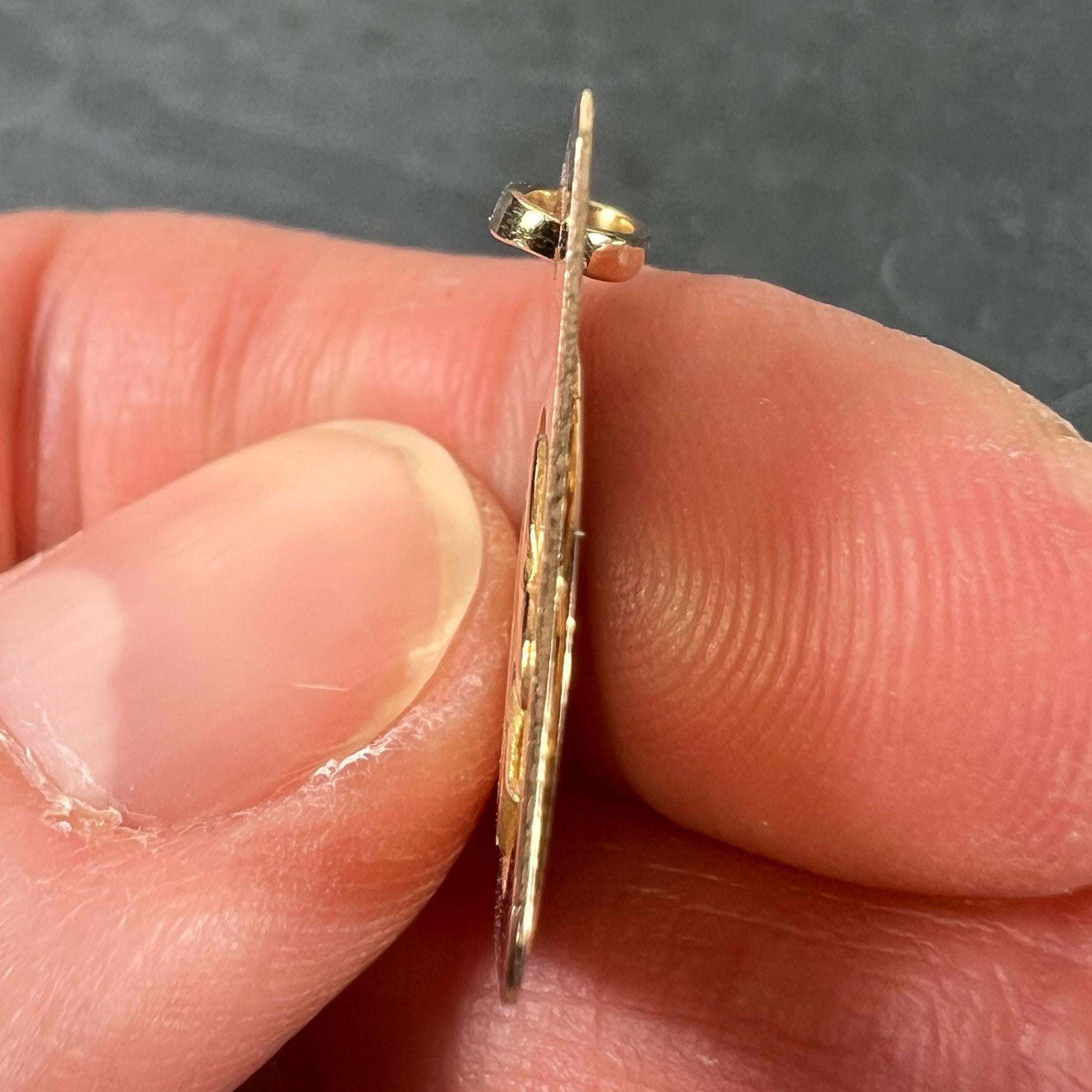 Colgante Medalla Encanto Zodiaco Piscis Francés Oro Amarillo 18K en venta 4