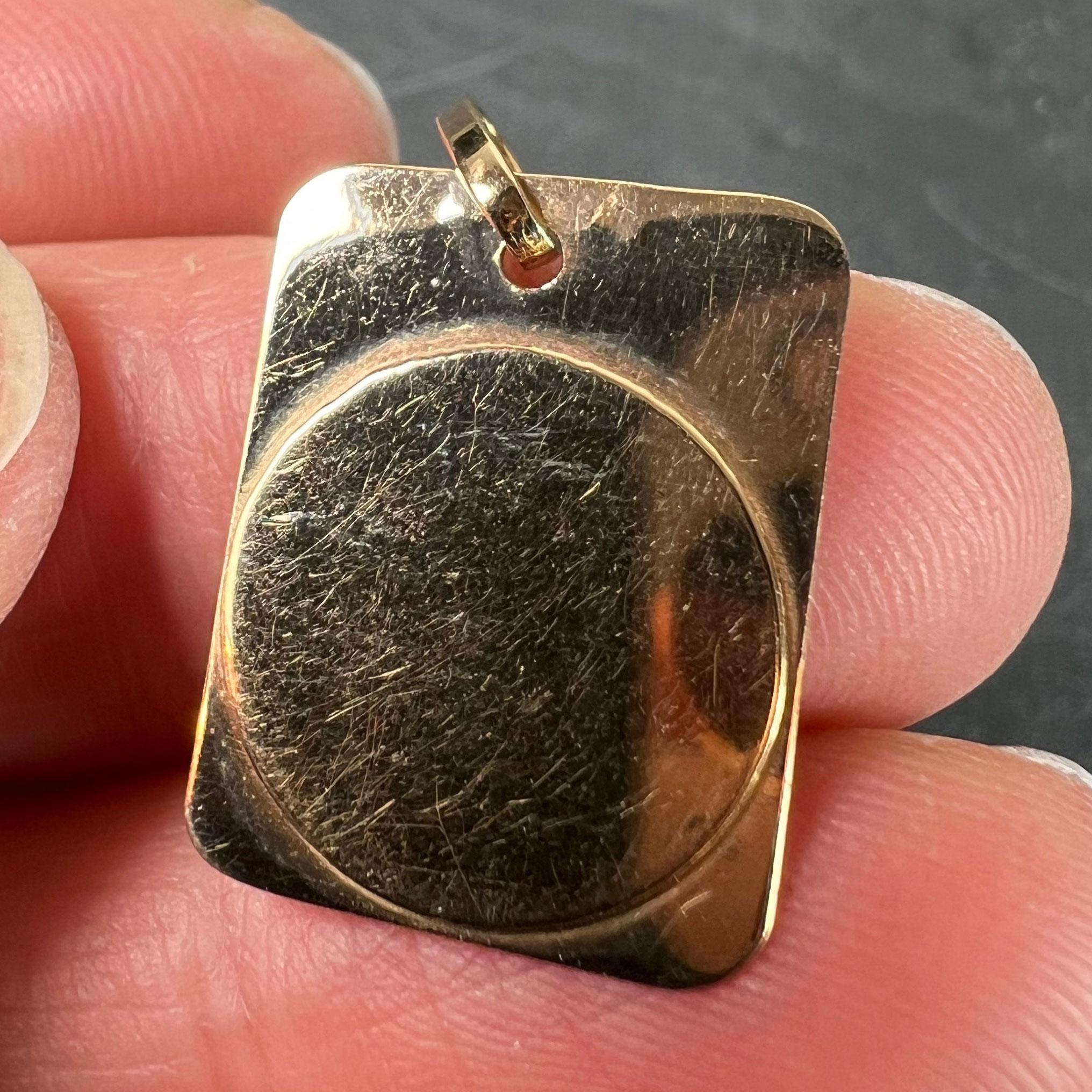 Colgante Medalla Encanto Zodiaco Piscis Francés Oro Amarillo 18K en venta 5