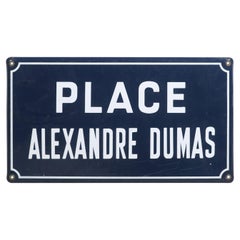 French Place Alexandre Dumas Blue and White Road Sign
