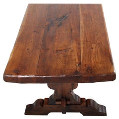 French Plank Oak Trestle Table C-GD