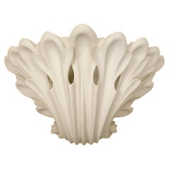 French Plaster Acanthus Leaf Sconce in the style of Atelier Sedap, 1990s.