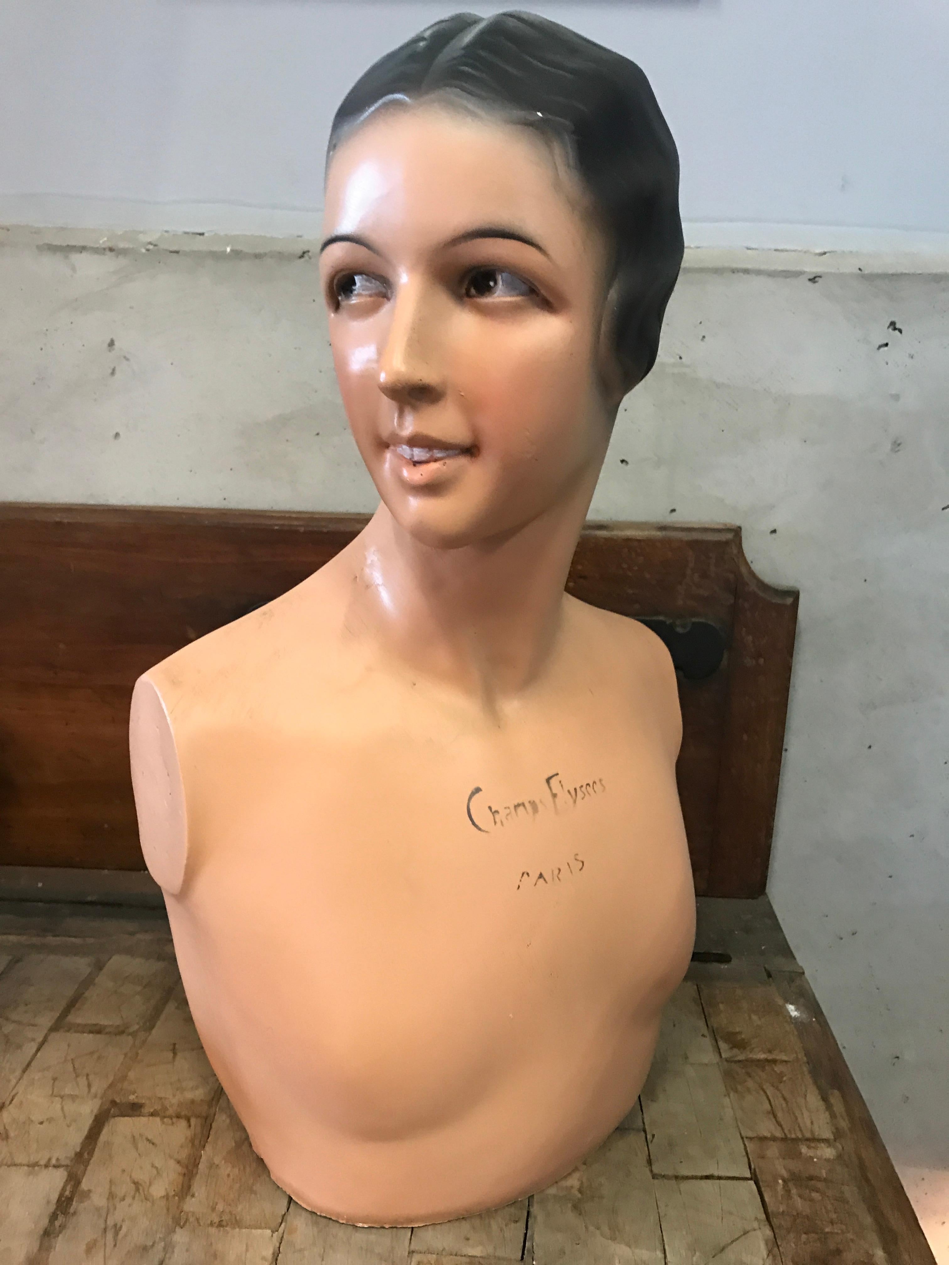 French Plaster Bust / Mannequin, circa 1920 7