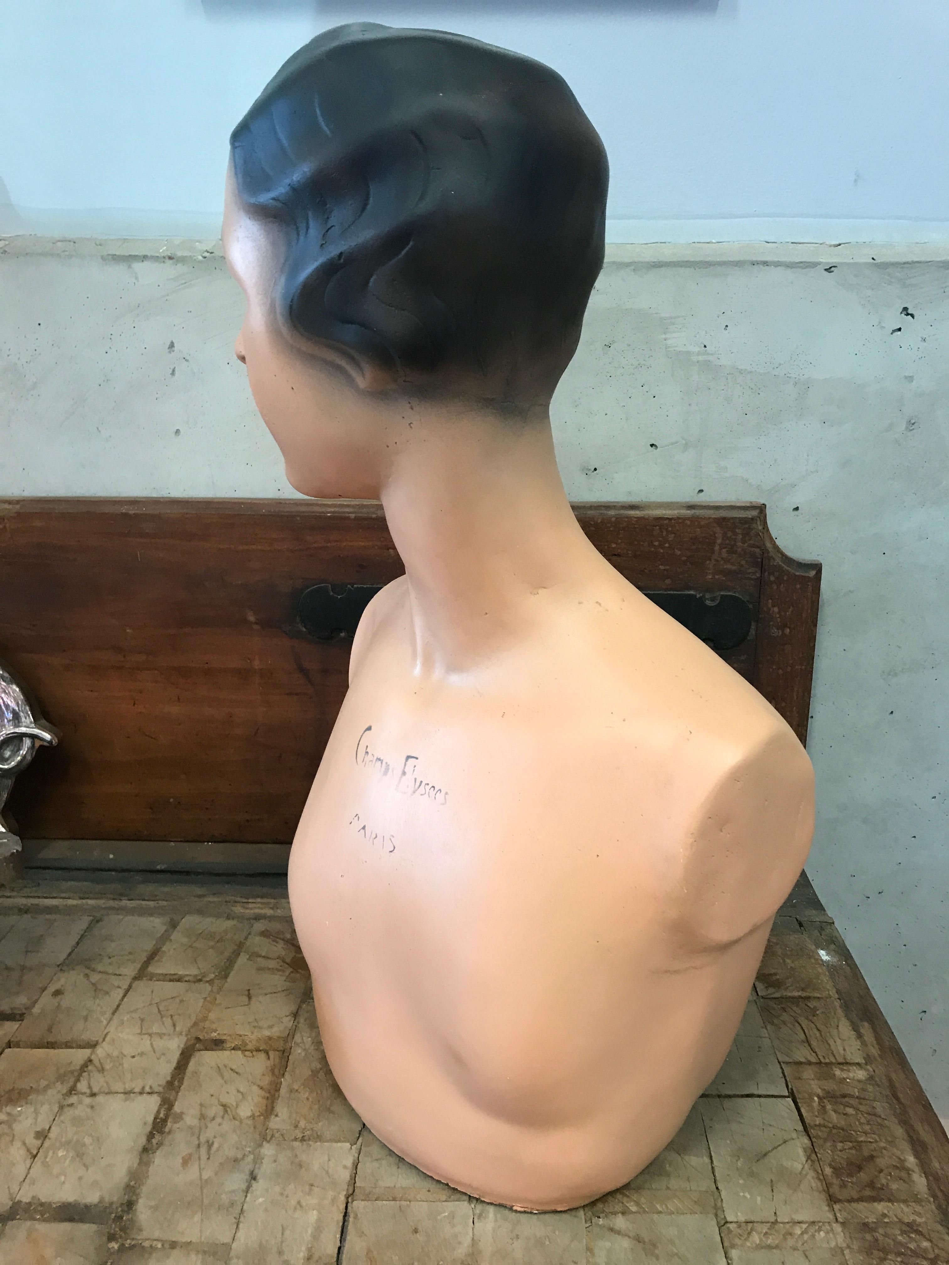 French Plaster Bust / Mannequin, circa 1920 1