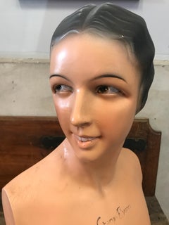 French Plaster Bust / Mannequin, circa 1920