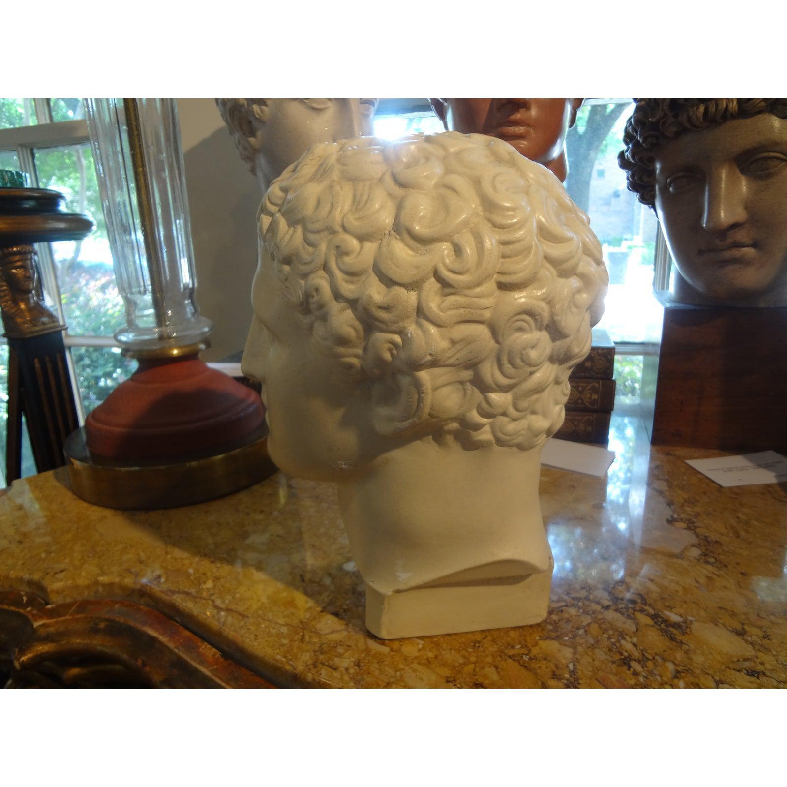 European French Plaster Bust of a Classical Male