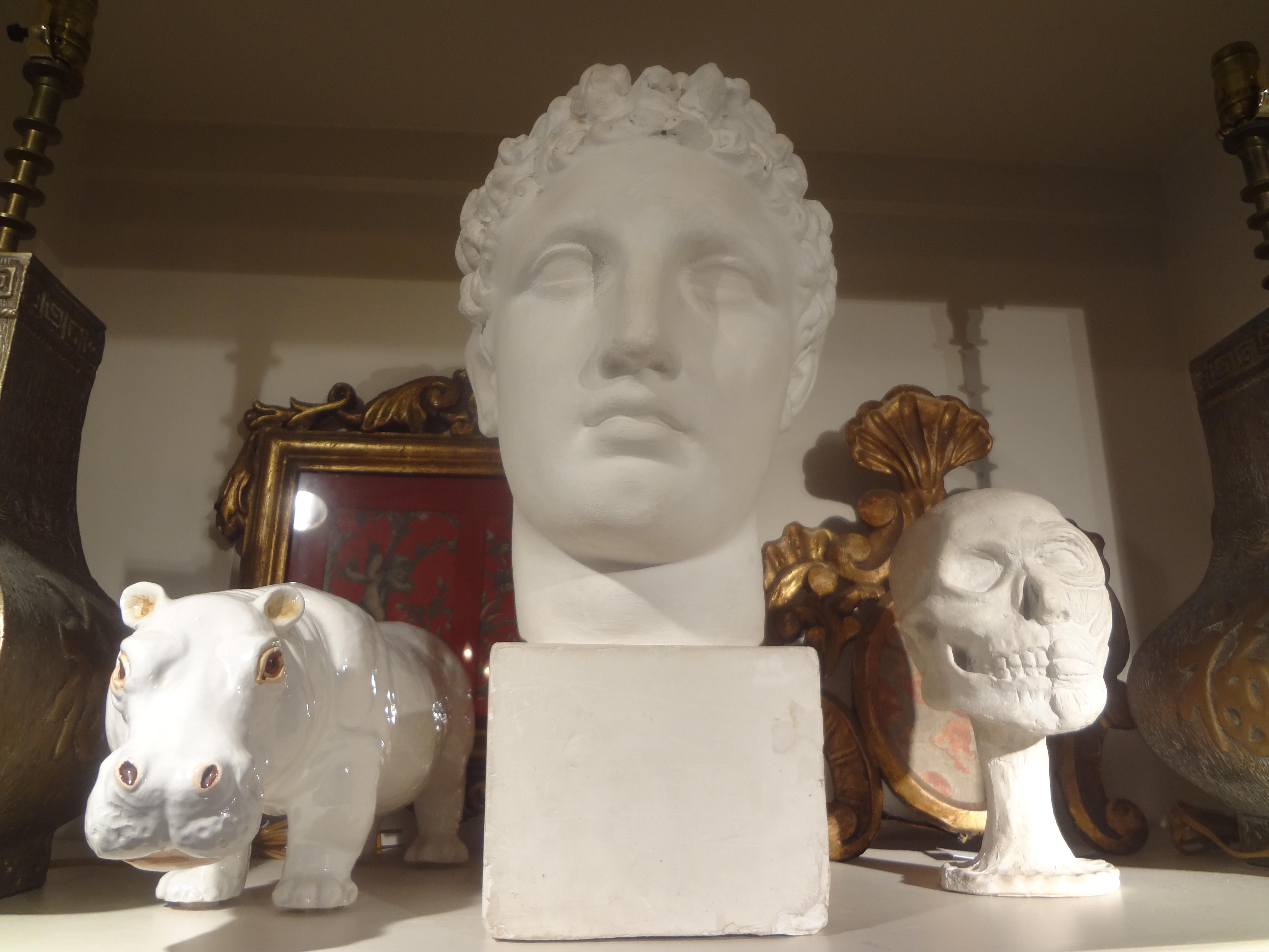 French Plaster Bust of a Classical Roman Male For Sale 3