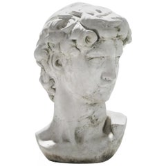 French Plaster Bust of David, France, 1950s