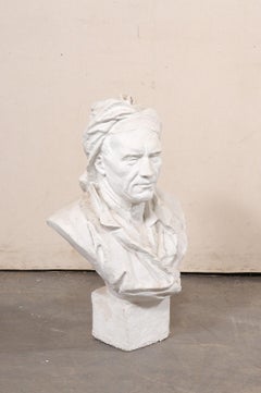 French Plaster Bust of Nicolas Coustou, 20" Tall
