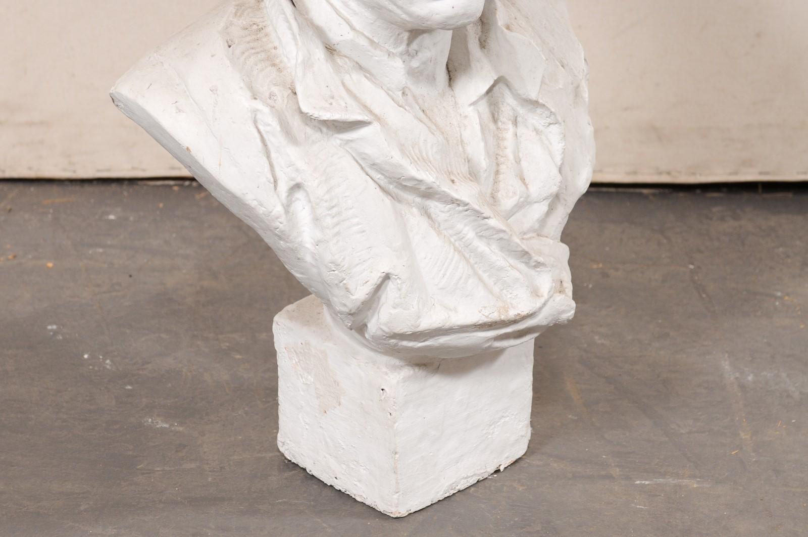 Busto in gesso francese di Nicolas Coustou, alto 20