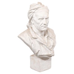 French Plaster Bust of Nicolas Coustou, 20" Tall