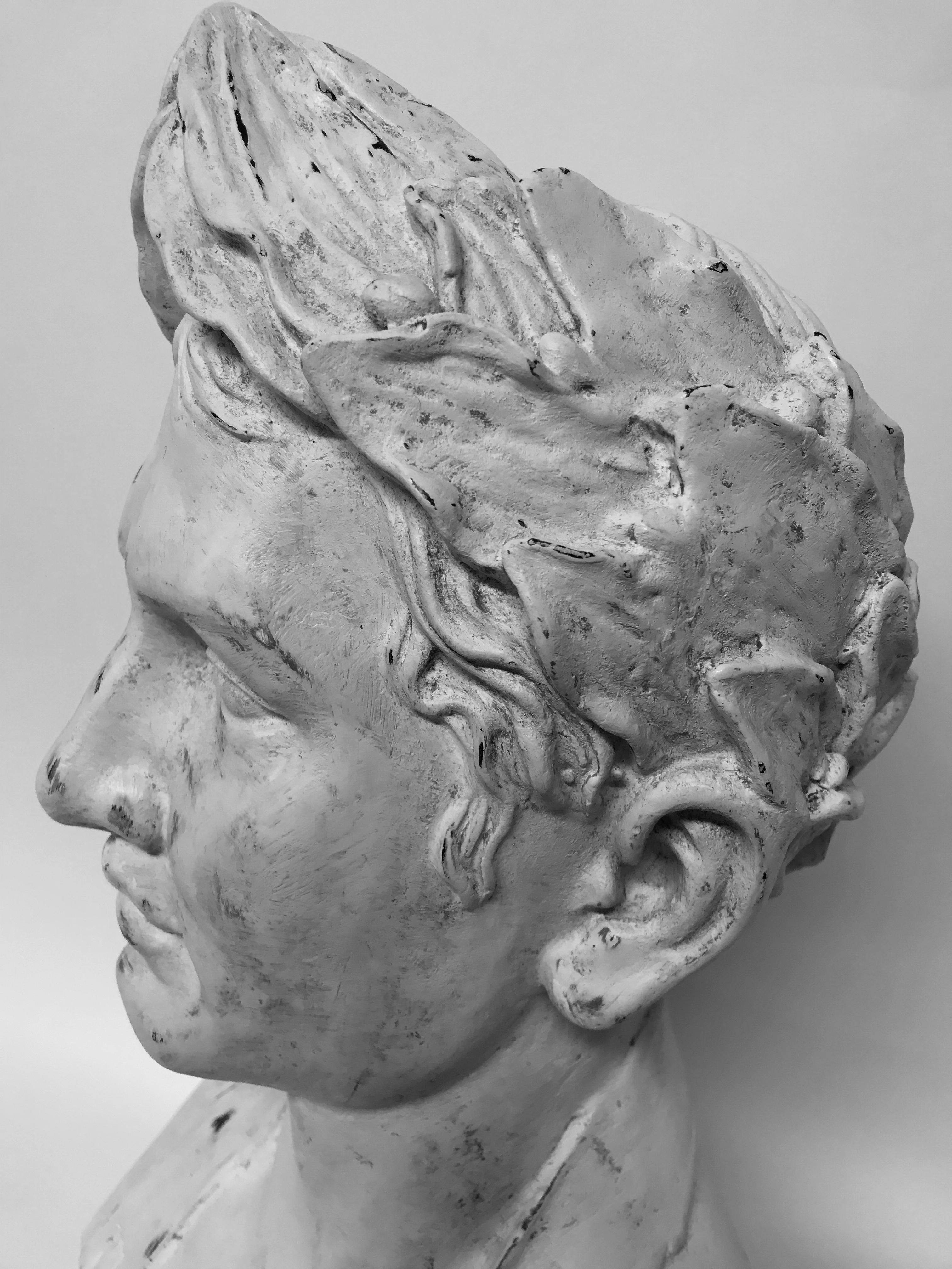 A French painted plaster head of Napoleon as Emperor.

 