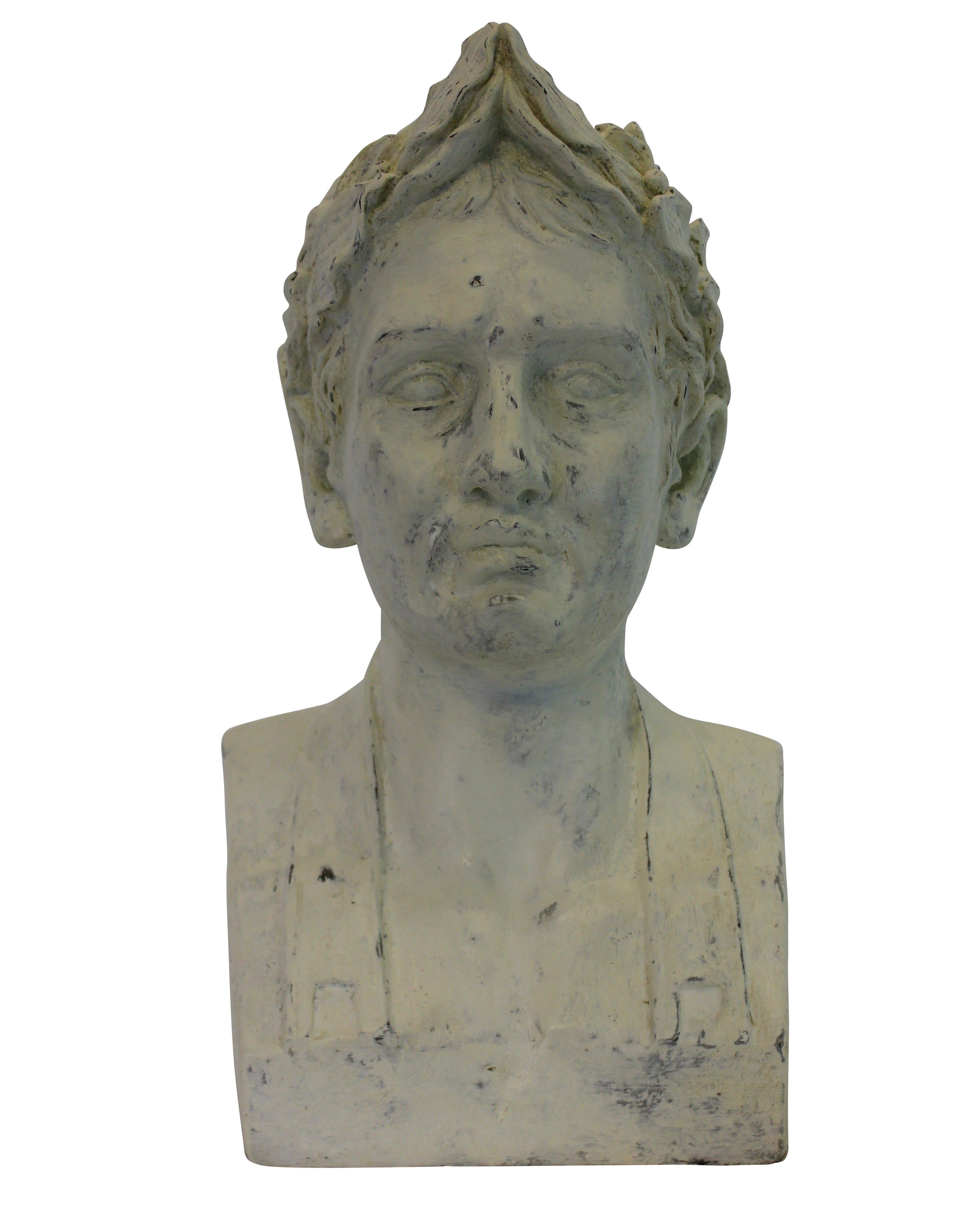 Mid-20th Century French Plaster Head of Napoleon as Emperor