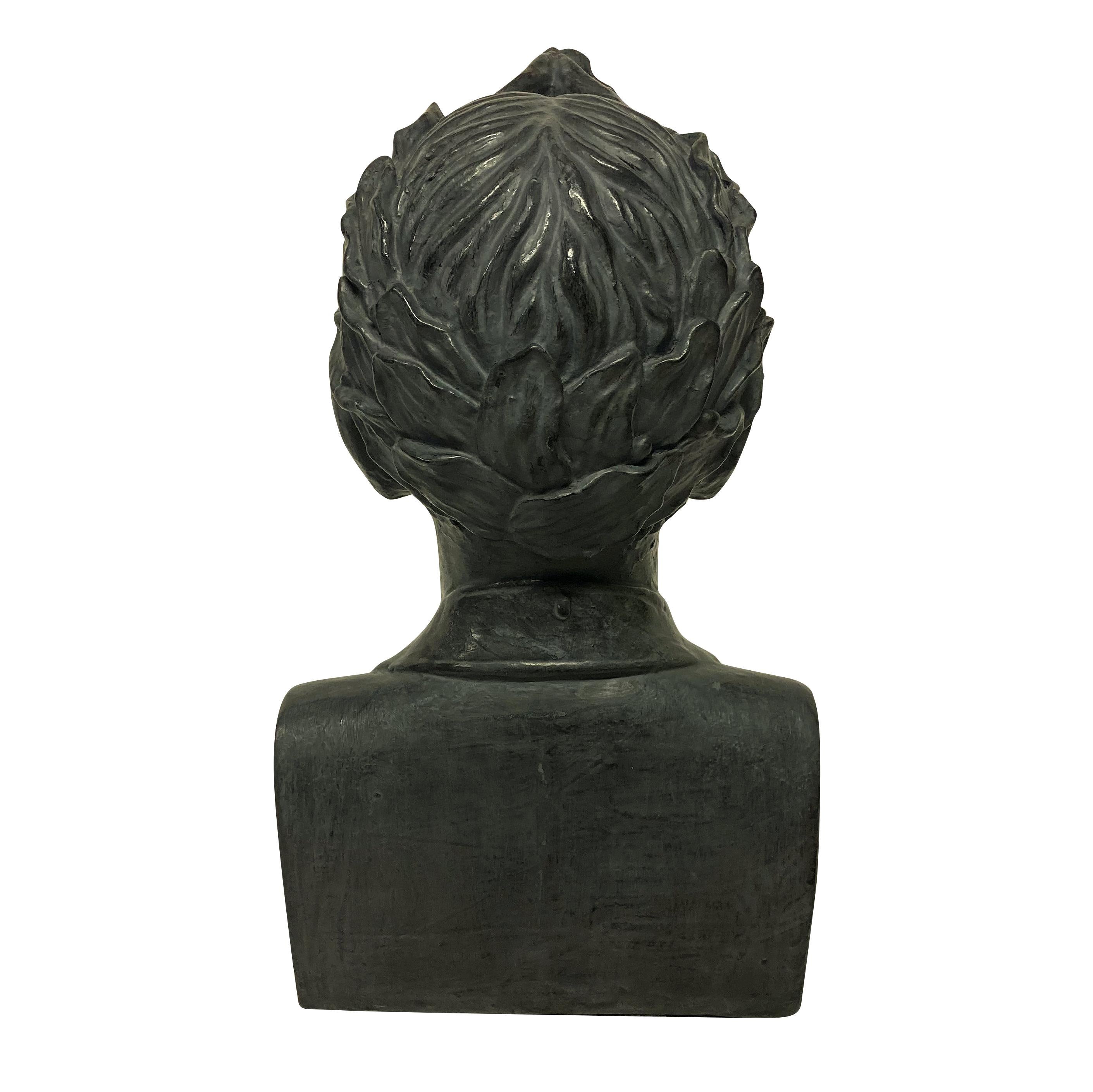 A French painted plaster bust of Napoleon as Emperor, in basalt grey.


