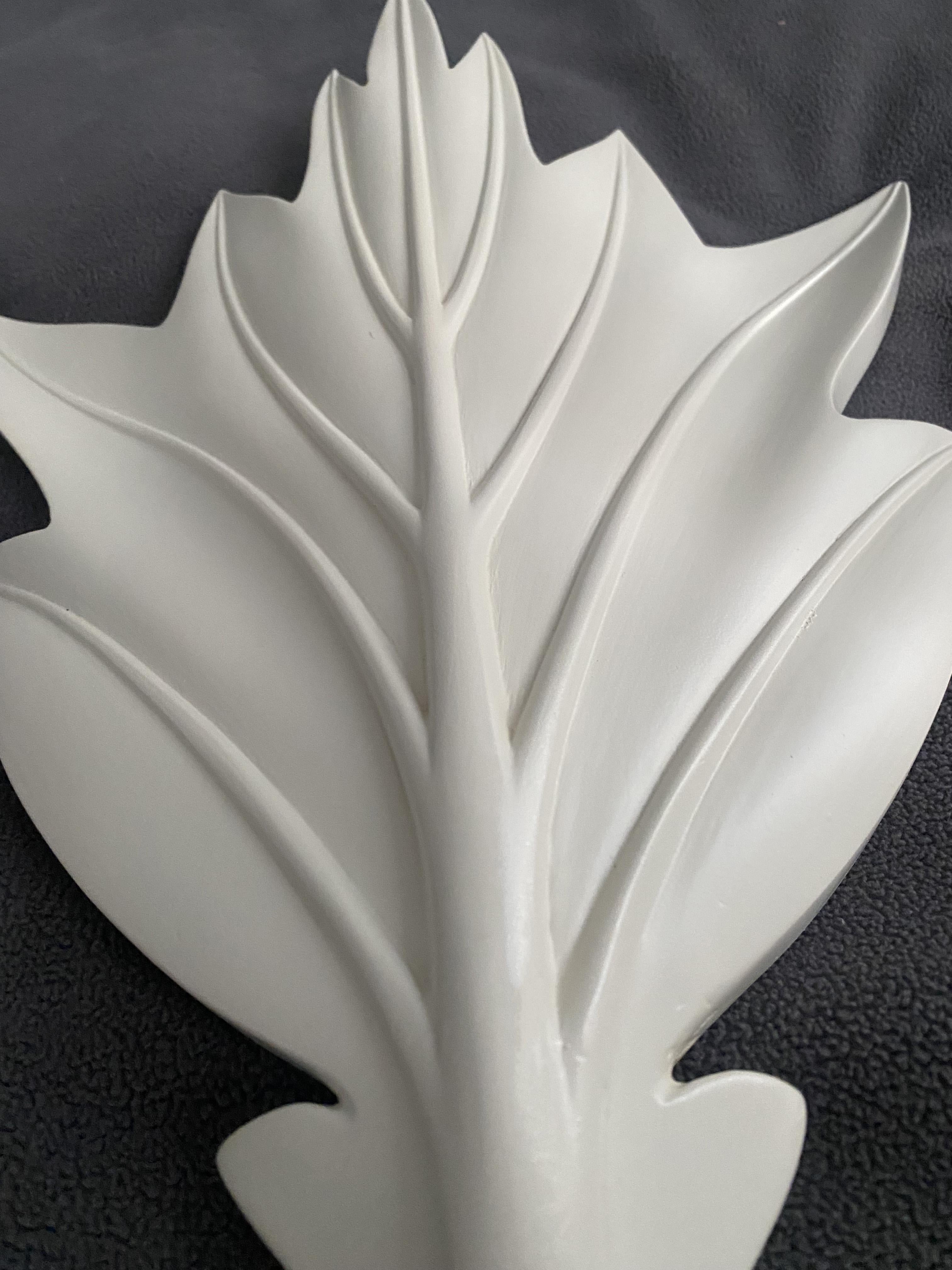 Art Deco French Plaster Leaf Sconce from Atelier Sedap, 1990s For Sale