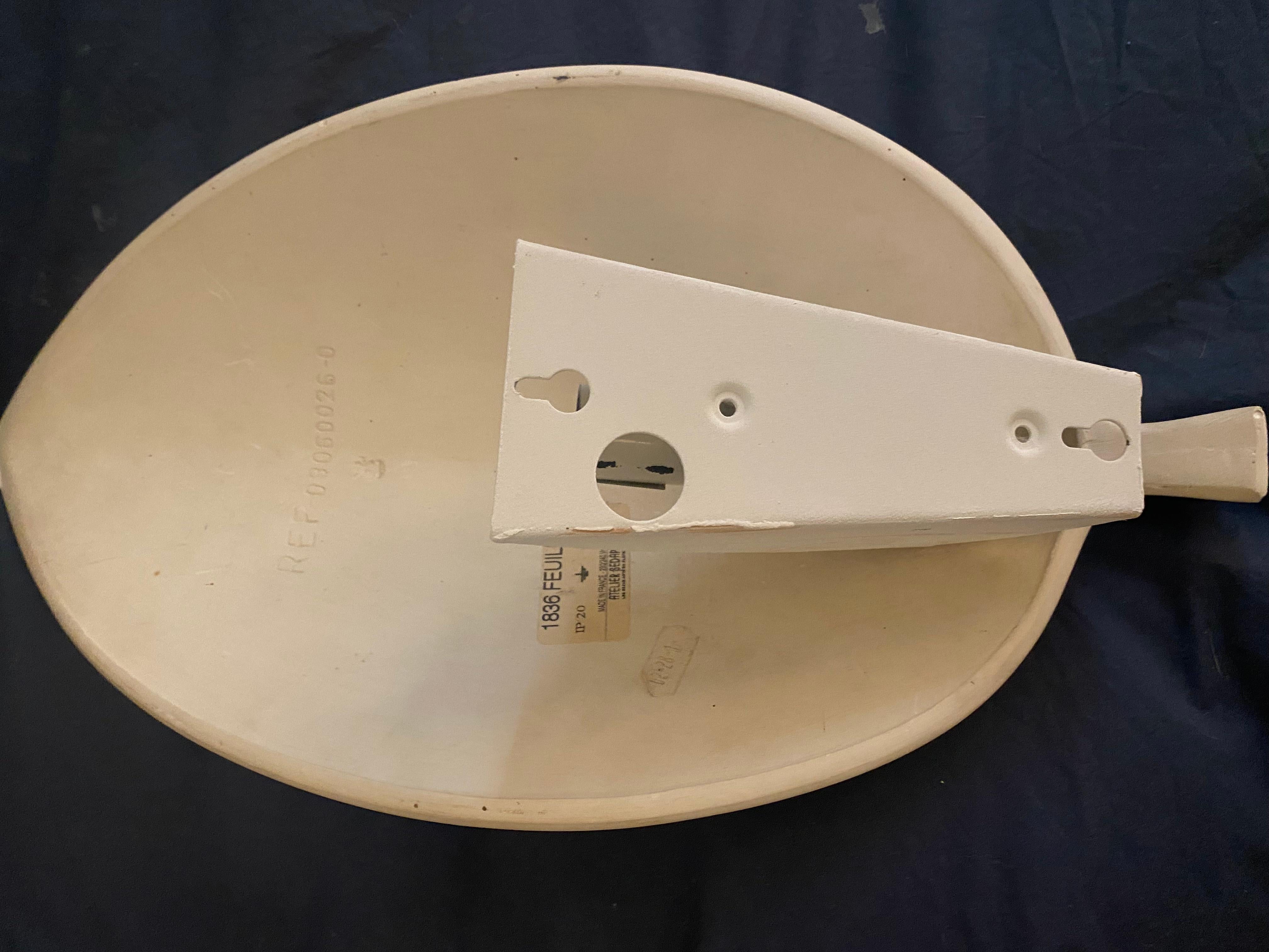 French Plaster Leaf Sconce from Atelier Sedap, 1990s In Good Condition In Lille, FR