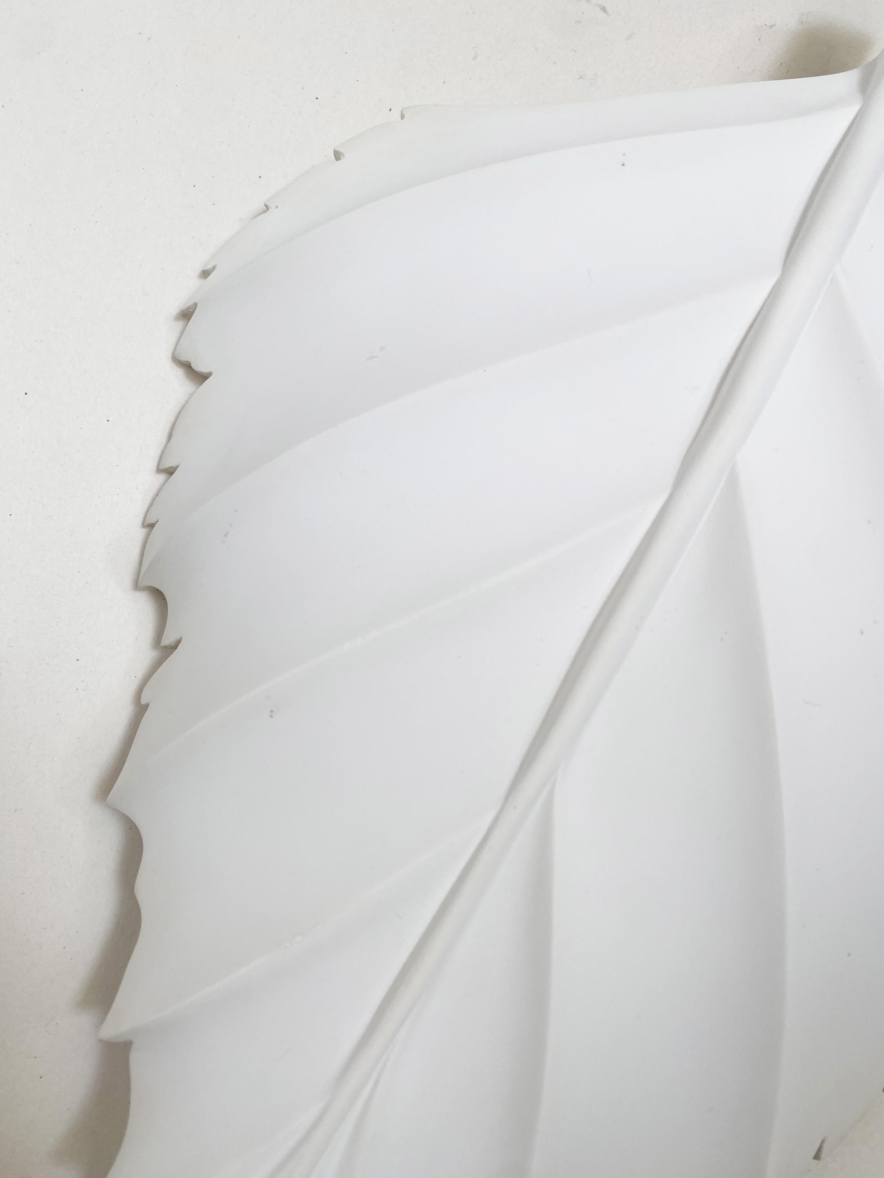 2 French Plaster Leaf Sconces, 1990s.