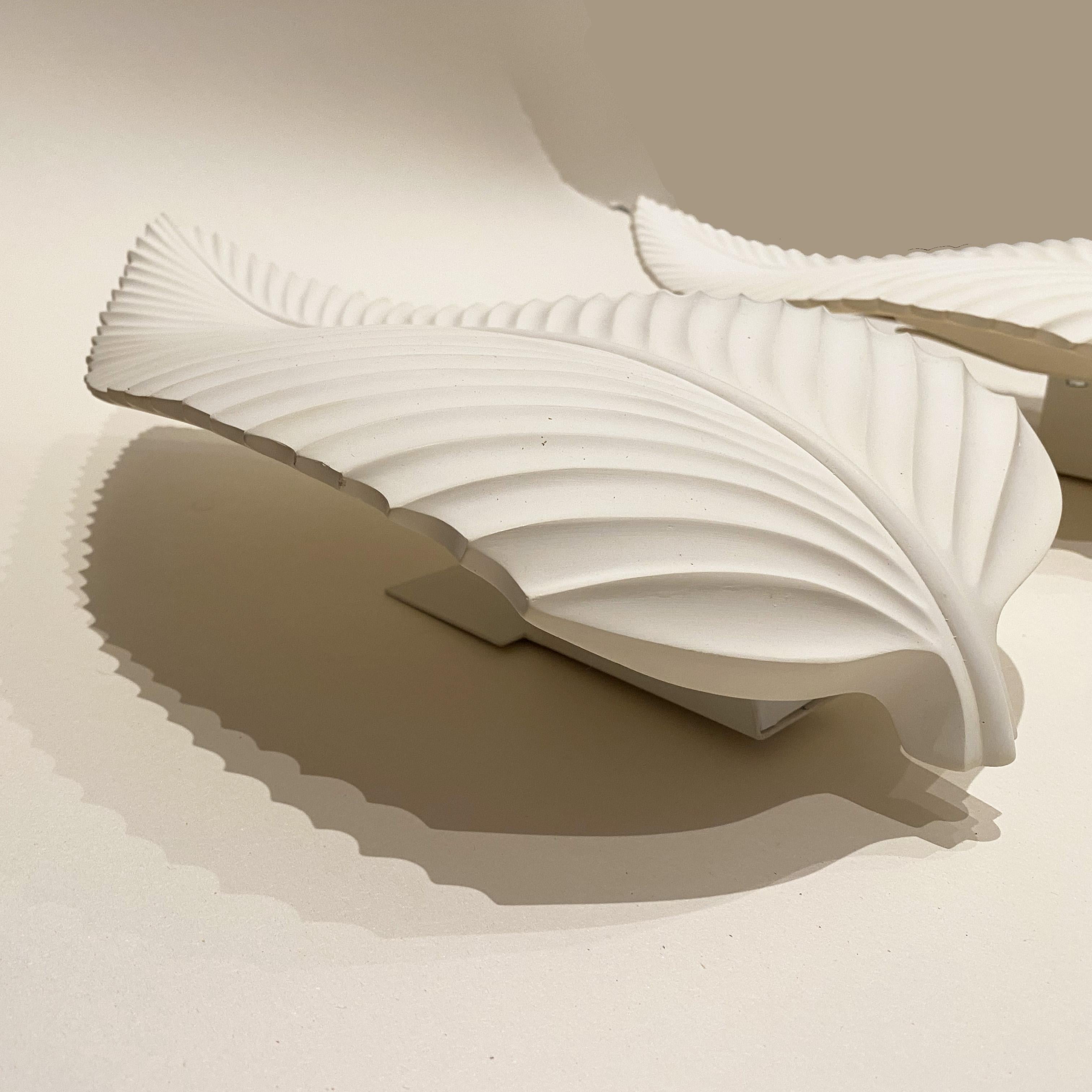 Art Deco French Plaster Leaf Sconce from Atelier Sedap, 1990s, set of 2.