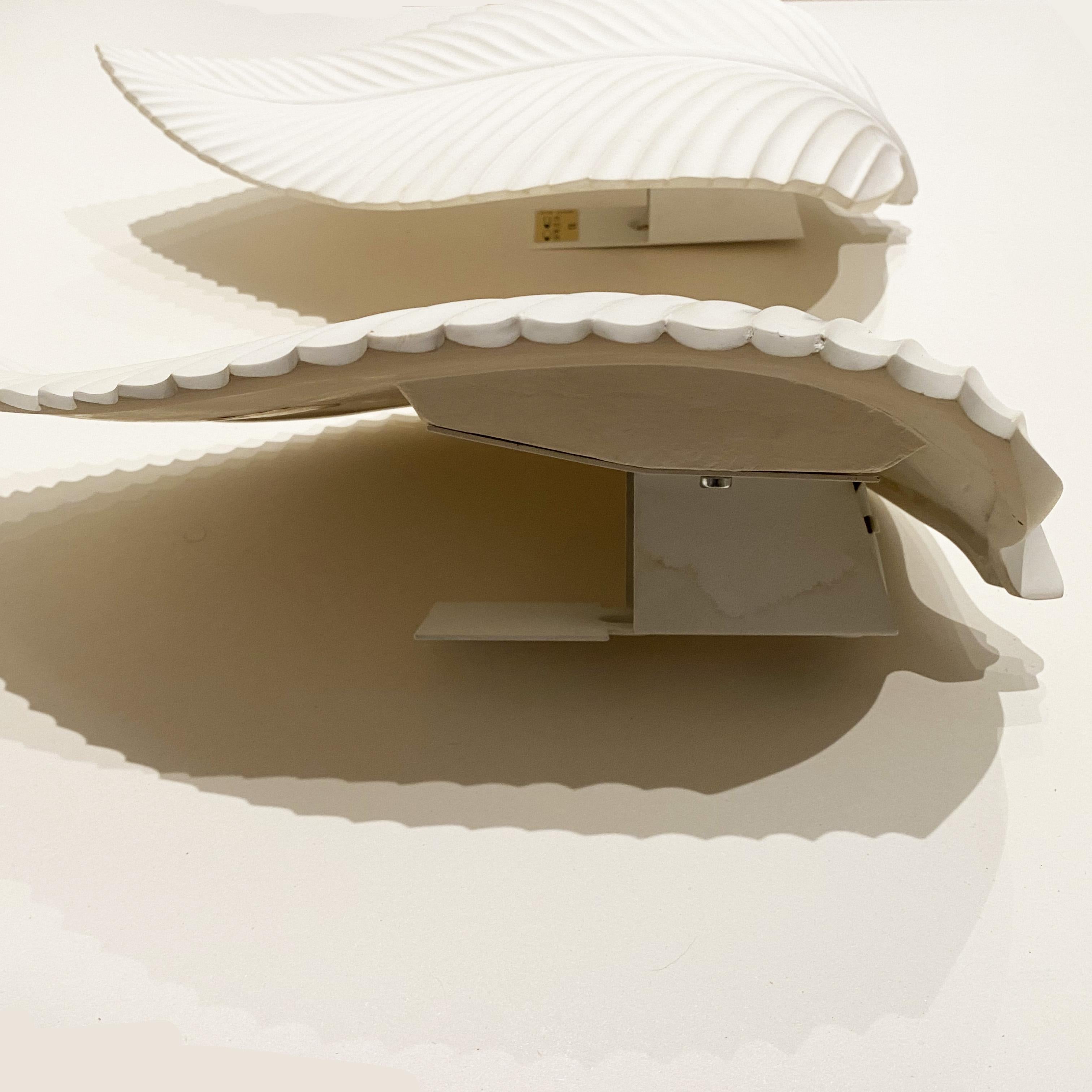 French Plaster Leaf Sconce from Atelier Sedap, 1990s, set of 2. 1
