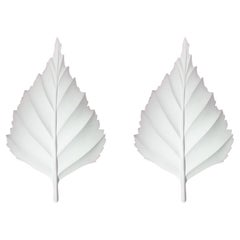 French Plaster Leaf Sconce from Atelier Sedap, 1990s, set of 2.
