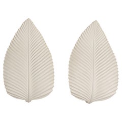 French Plaster Leaf Sconce from Atelier Sedap, 1990s, set of 2.