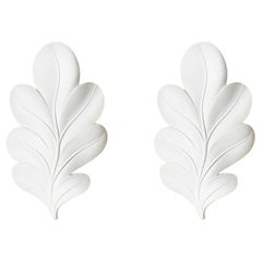 French Plaster Leaf Sconce from Atelier Sedap, 1990s, set of 2.