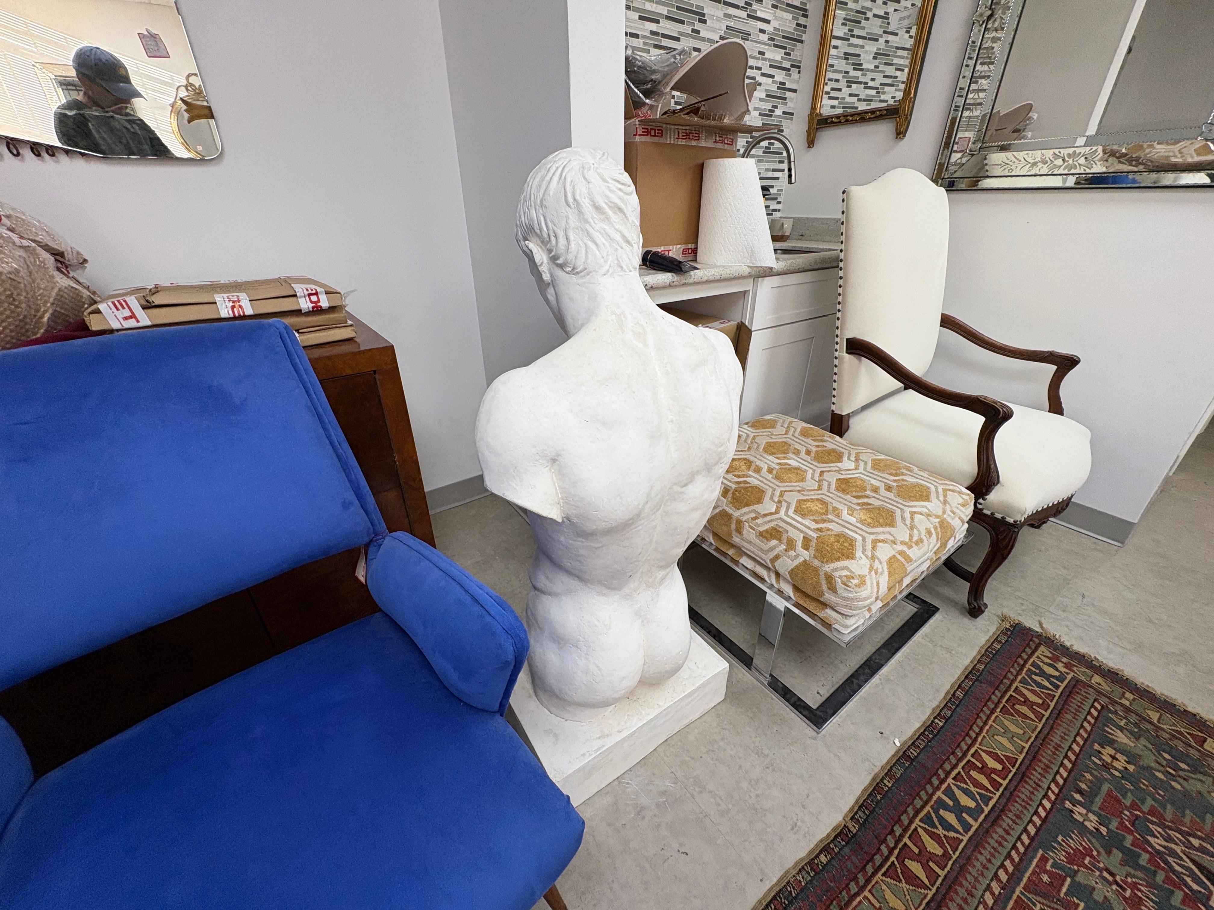 Torso maschile in gesso francese in vendita 3