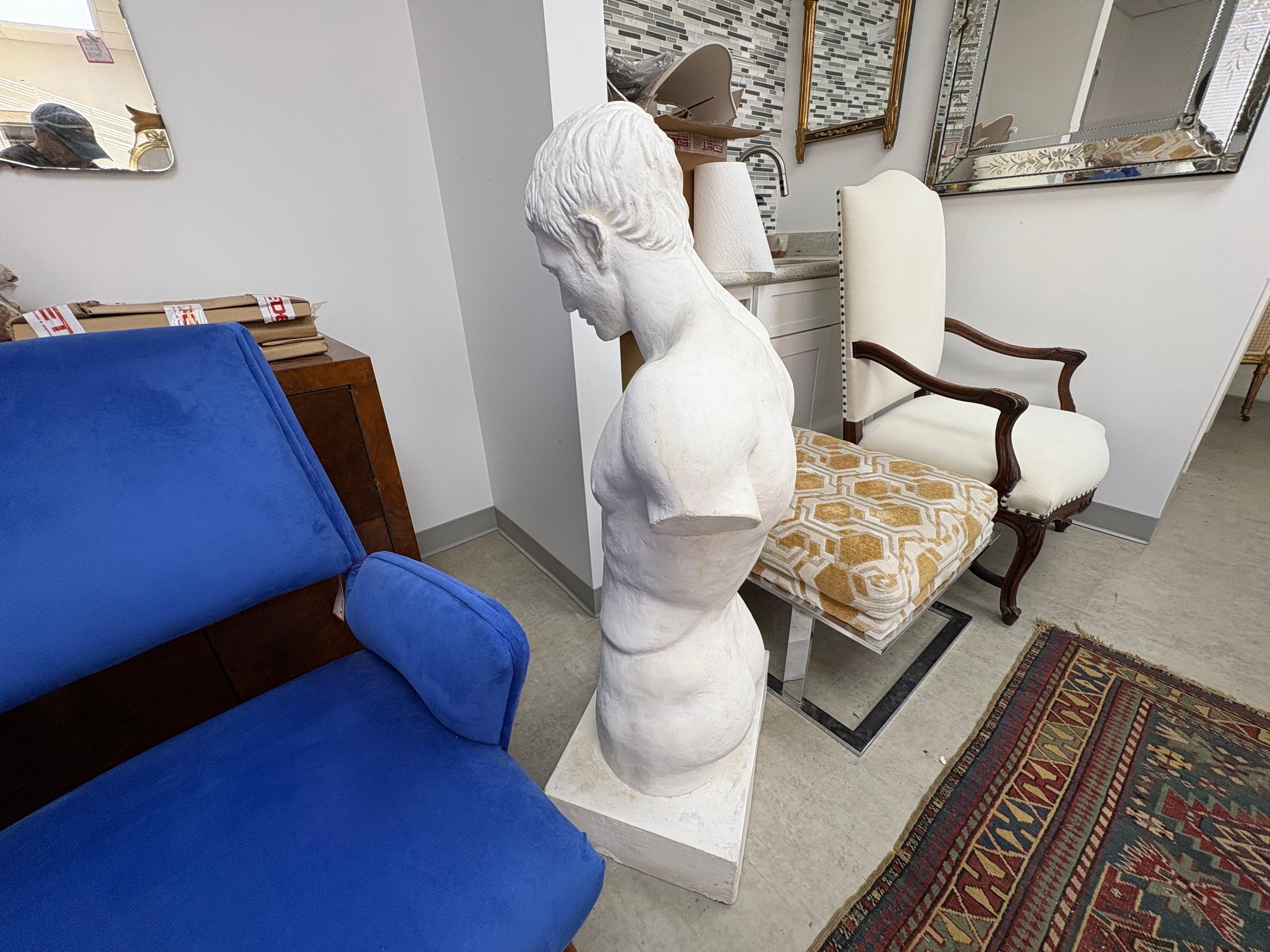 Torso maschile in gesso francese in vendita 4